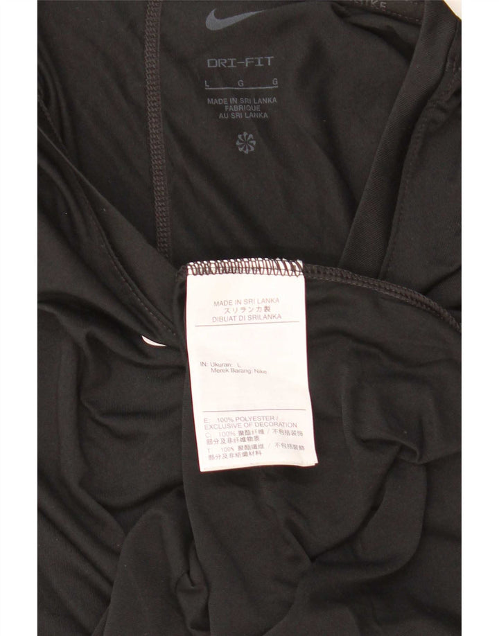 Nike Ženska Dri Fit Top majica dugih rukava UK 16 Veliki crni poliester
