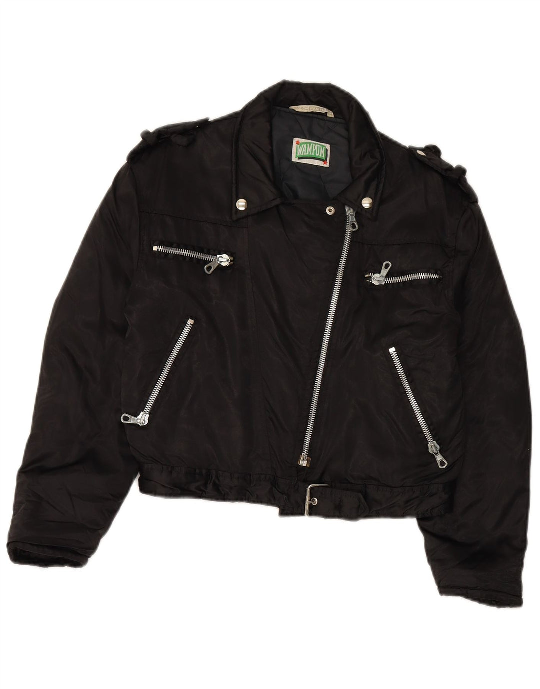 WAMPUM ženska velika biciklistička jakna UK 10 Mala crna najlonska