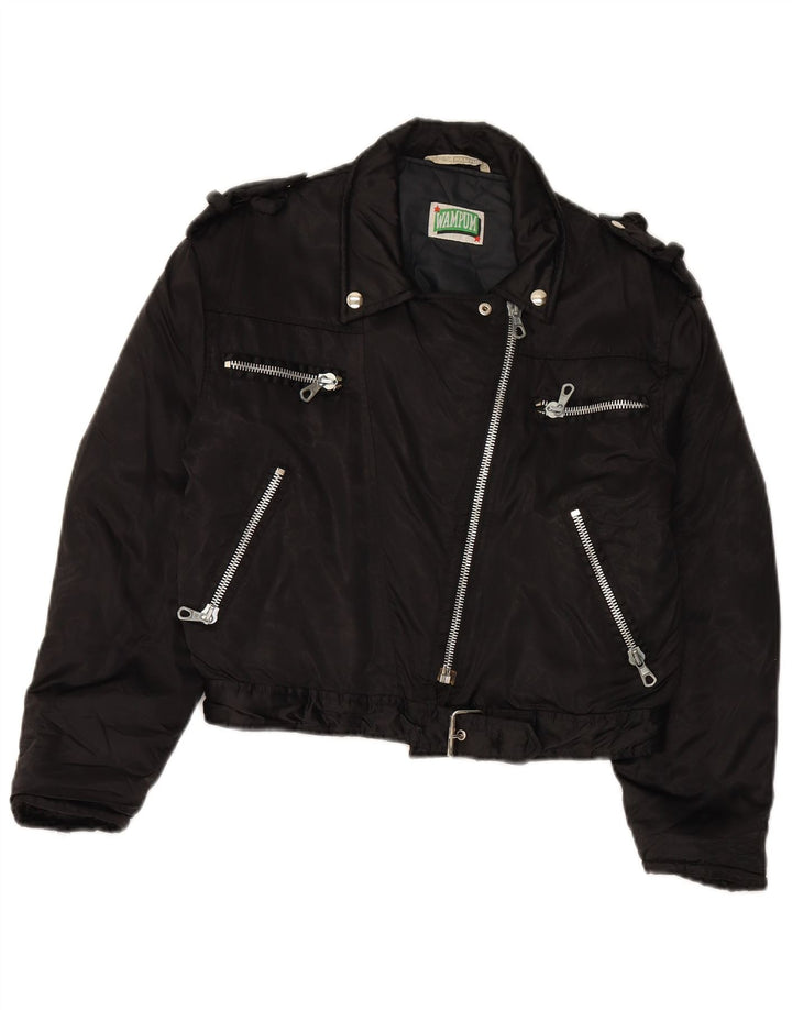 WAMPUM ženska velika biciklistička jakna UK 10 Mala crna najlonska