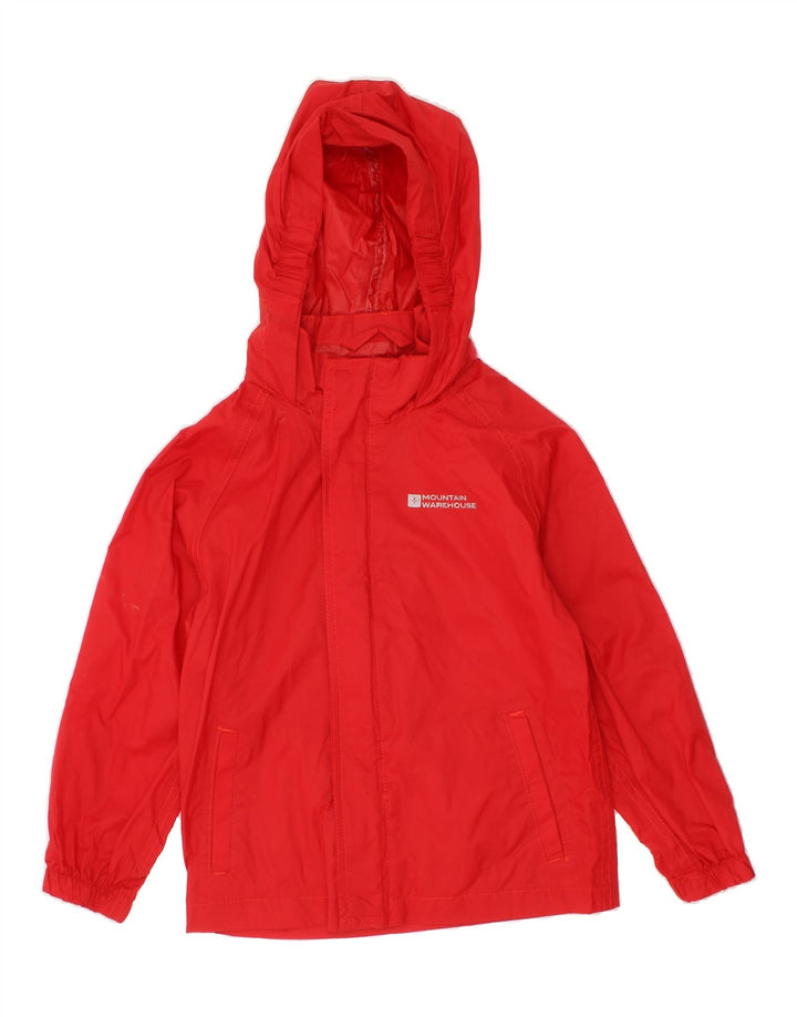 MOUNTAIN WAREHOUSE Boys Hooded Rain Jacket 3-4 Years Red Nylon Vintage Mountain Warehouse and Second-Hand Mountain Warehouse from Messina Hembry 