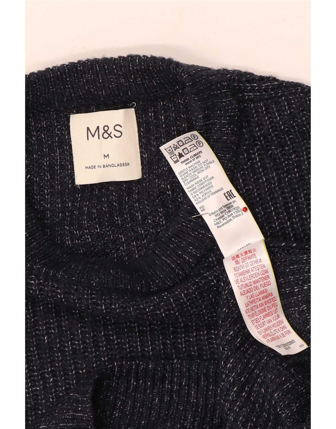 Marks & Spencer muški džemper s okruglim izrezom srednje tamnoplave boje