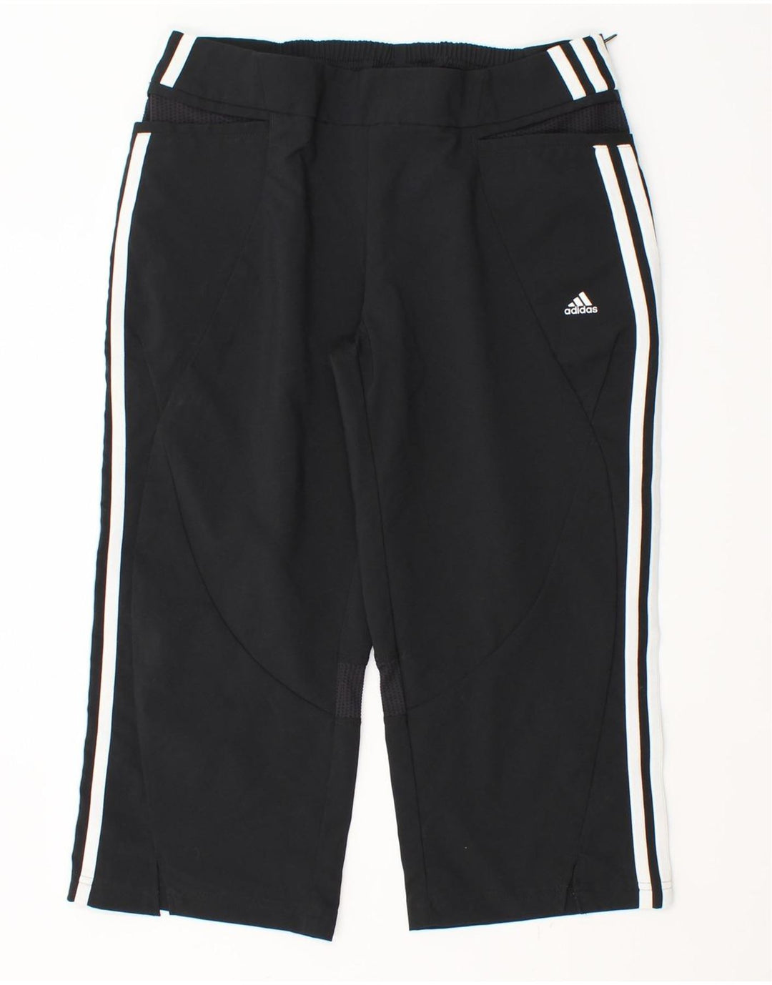 Adidas ženske Capri trenirke hlače UK 12 Srednje crni poliester