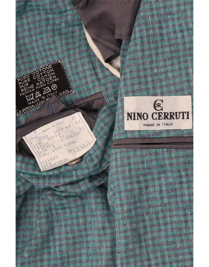 Nino Cerruti muška jakna sa 2 gumba IT 54 2XL plavi karirani pamuk