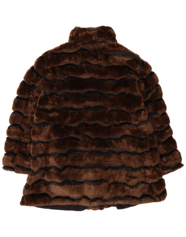 Petite M. Ženski gornji kaput od umjetnog krzna UK 20 2XL na smeđe pruge