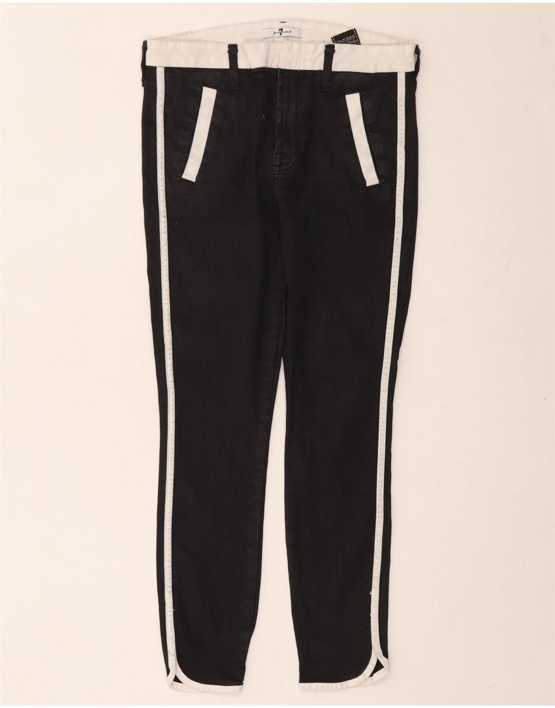 7 For All Mankind Ženske kratke uske traperice W27 L25 crni pamuk u boji