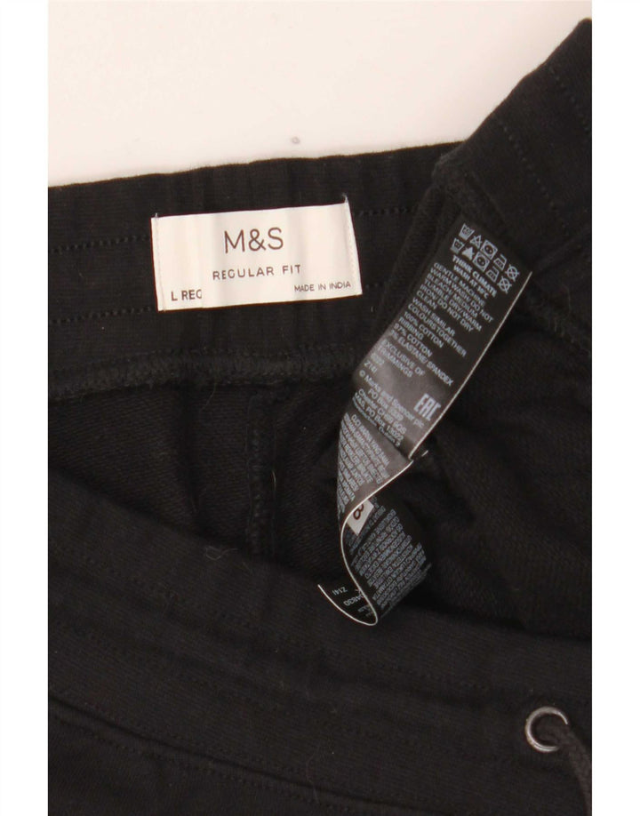Velike crne pamučne muške sportske kratke hlače standardnog kroja Marks & Spencer