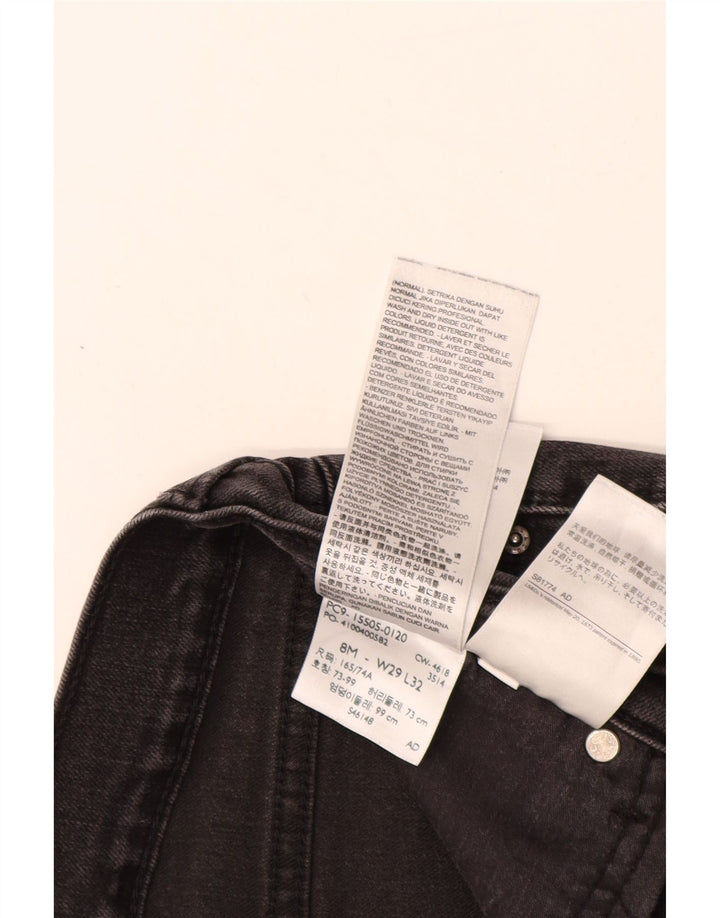 LEVI'S ženske 505 ravne traperice US 8 srednje W29 L30 crni pamuk