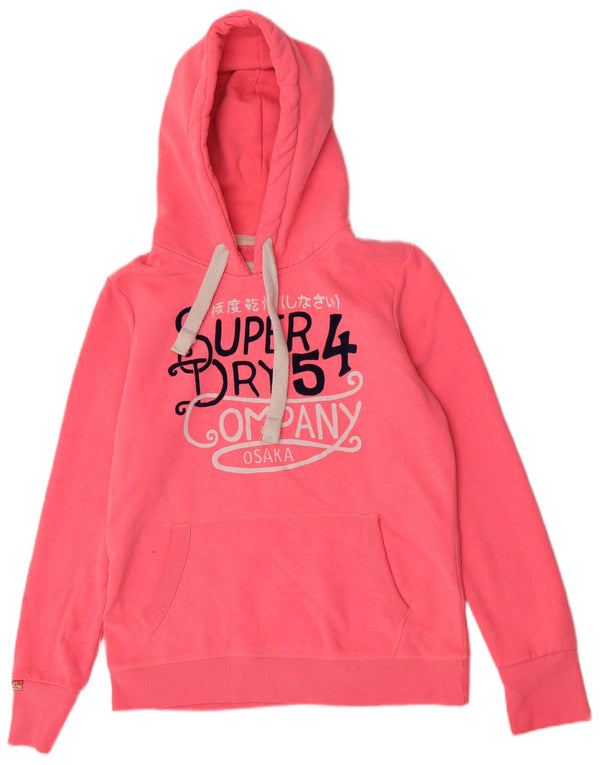 Superdry Womens Graphic Hoodie Jumper UK 16 Large Pink