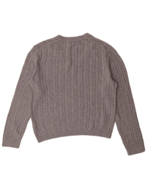 TOMMY HILFIGER Ženski džemper s V-izrezom UK 12 Srednje sivi najlon