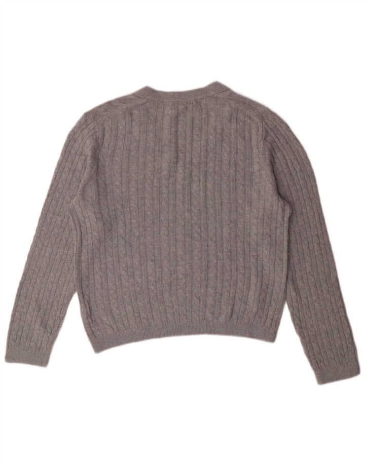 TOMMY HILFIGER Ženski džemper s V-izrezom UK 12 Srednje sivi najlon