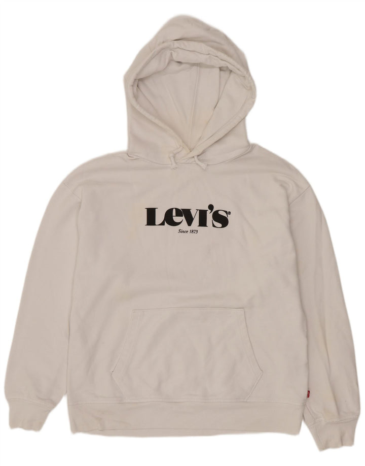 Levi's muška majica s kapuljačom s kapuljačom, mali bijeli pamuk