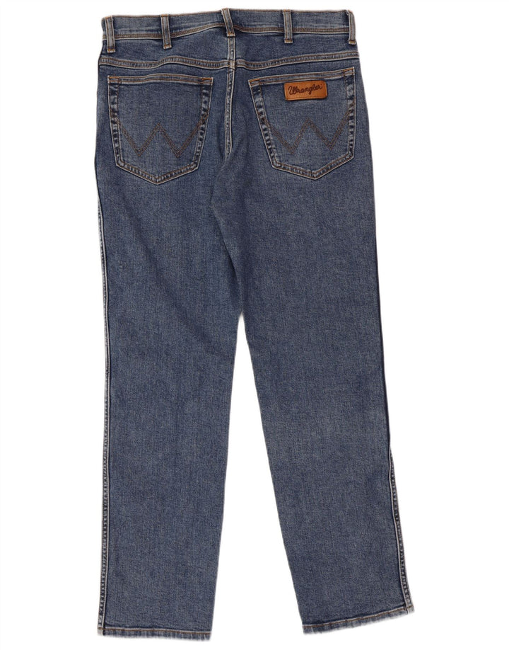 WRANGLER Muške Texas Slim Jeans W34 L30 Plavi pamuk
