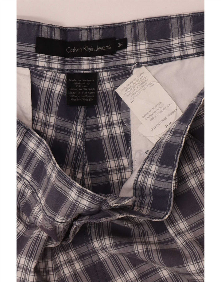Calvin Klein muške kargo kratke hlače W36 veliki tamnoplavi karirani pamuk