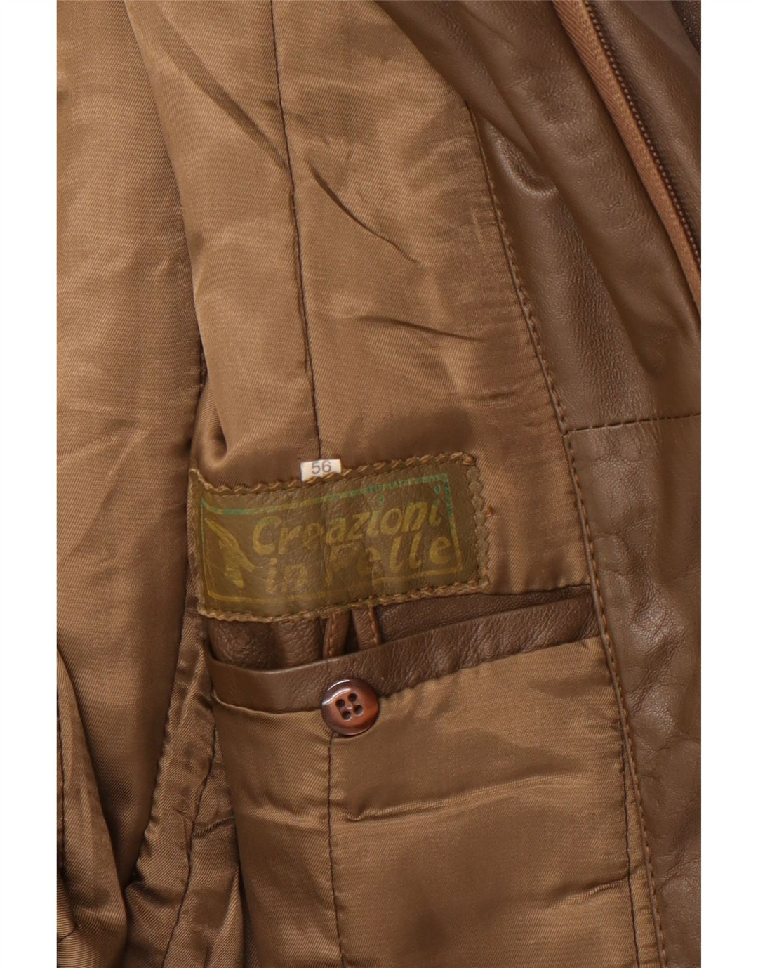 Vintage muška vojna kožna jakna UK 42 XL kaki koža