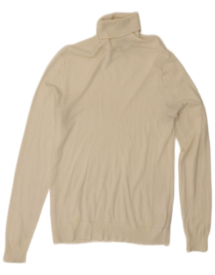 MASSIMO DUTTI Ženski pulover s rol izrezom UK 12 Srednje bijeli