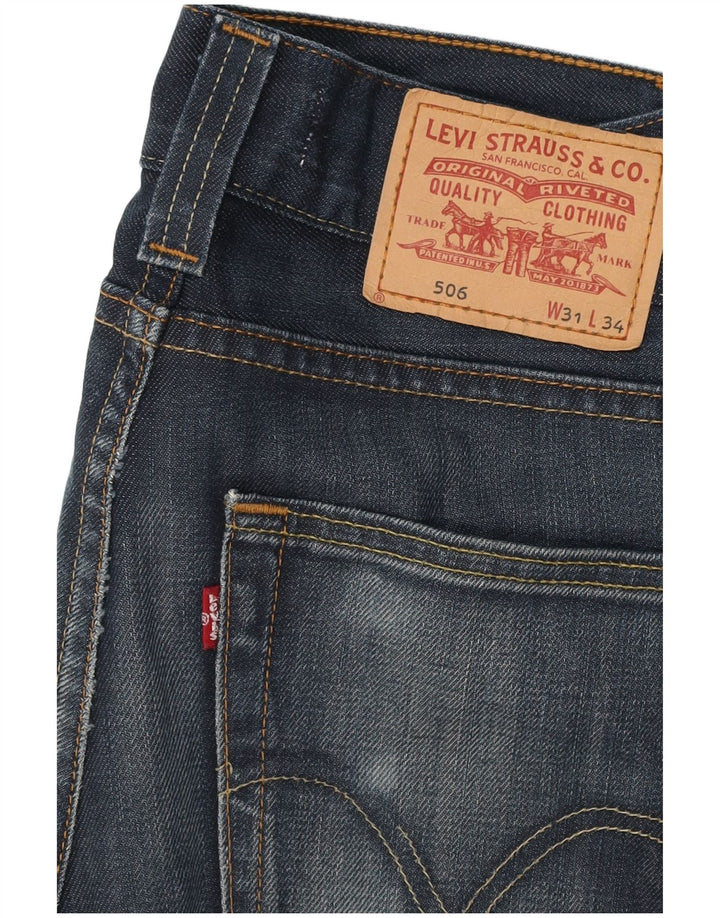 LEVI'S Mens 506 Standardne ravne traperice W31 L30 Plavi pamuk