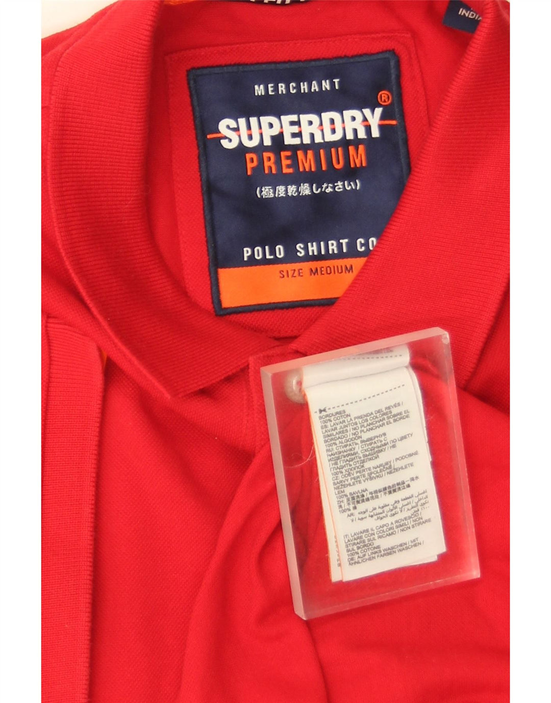 Superdry muška polo majica srednje crvene pamučne boje