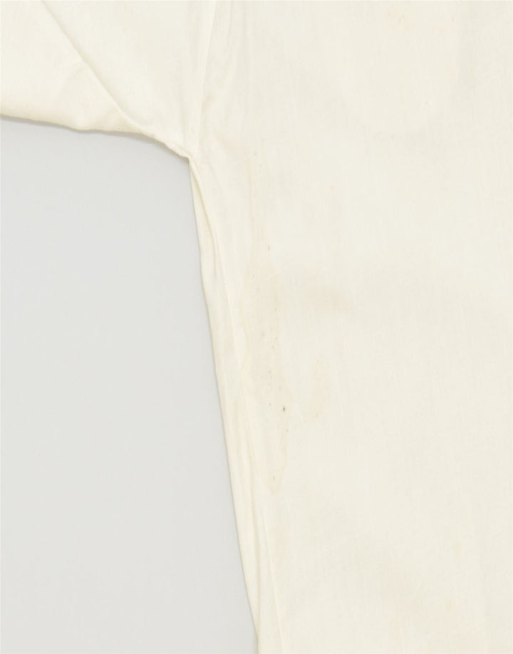 VINTAGE Womens Blazer Jacket UK 20 2XL Off White Cotton | Vintage | Thrift | Second-Hand | Used Clothing | Messina Hembry 