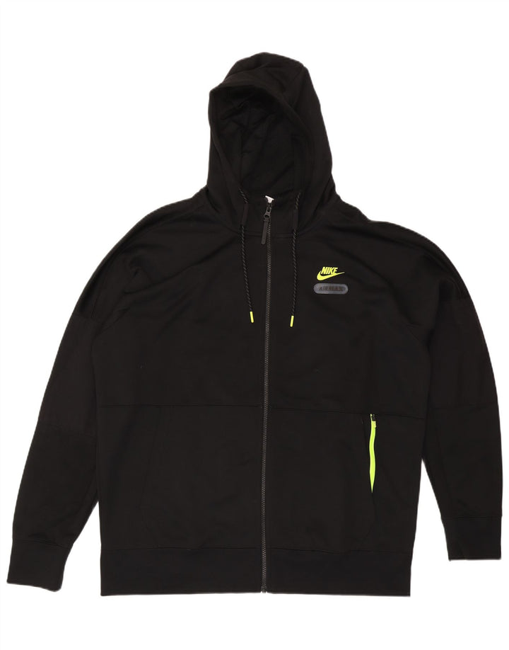 Nike muški pulover s kapuljačom s patentnim zatvaračem XL crni poliester