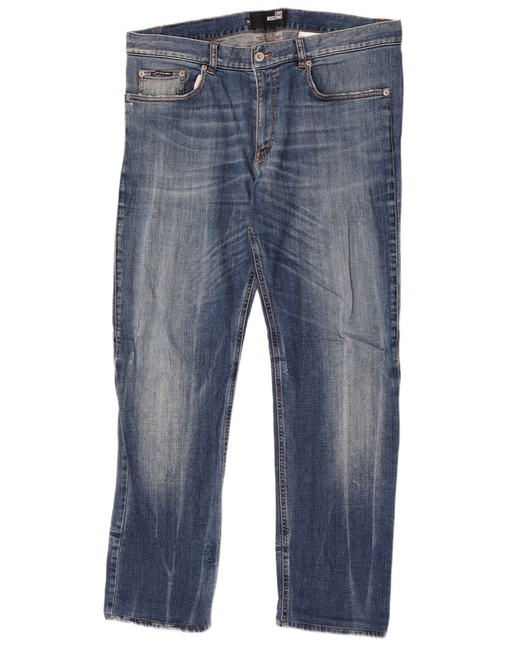 Moschino muške uske traperice W38 L32 Blue Cotton Classic