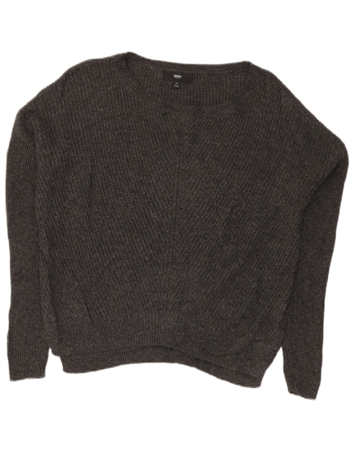 MOSSIMO Ženski pulover s velikim veznim izrezom UK 10 Mali sivi pamuk