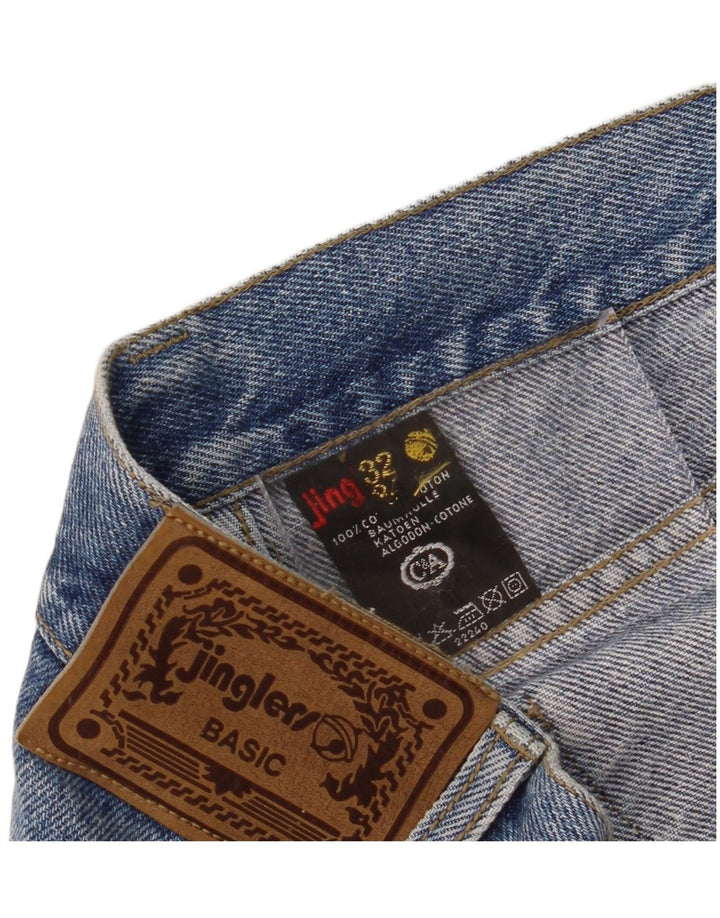JINGLERS Womens Basic Straight Jeans W32 L28 Blue Cotton