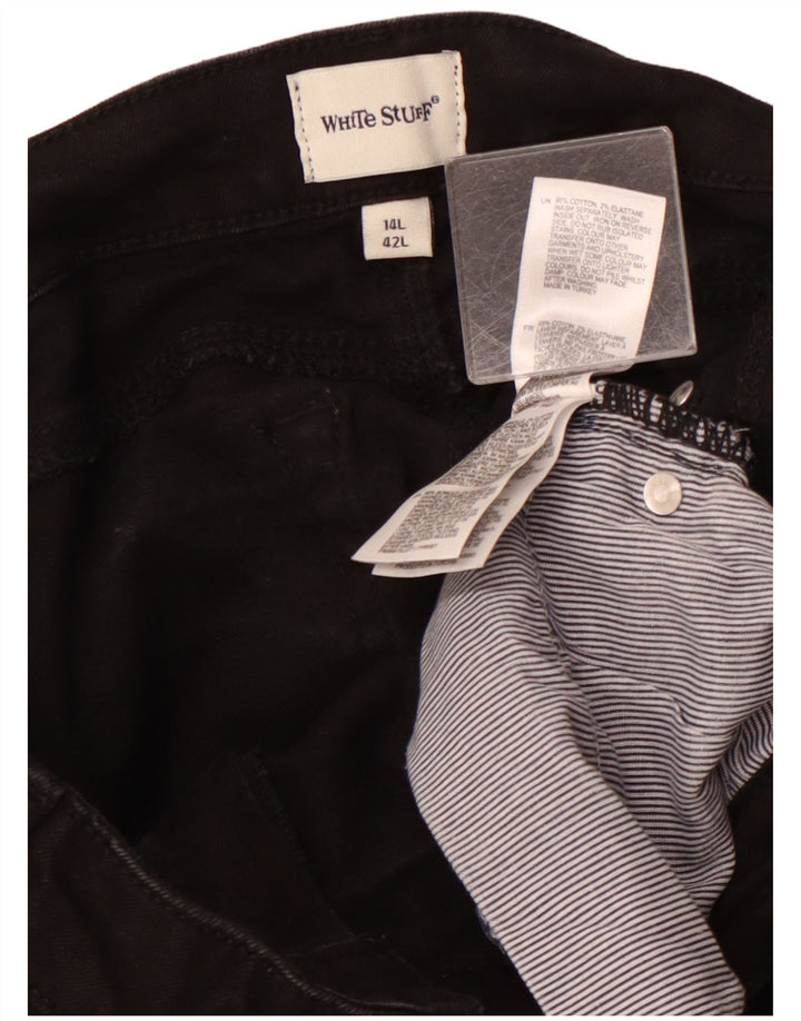 WHITE STUFF Ženske uske traperice visokog struka UK 14 Large W32 L29 crne