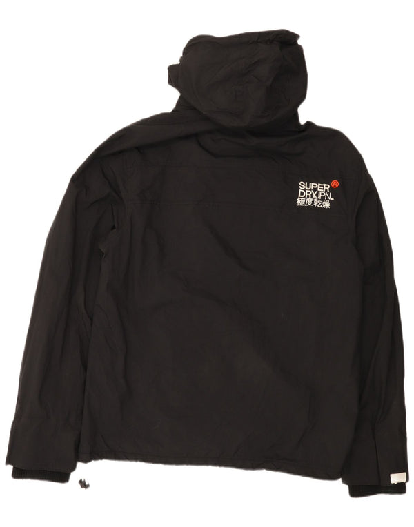 Ženska vjetrovka s kapuljačom Superdry Graphic UK 18 XL crni najlon