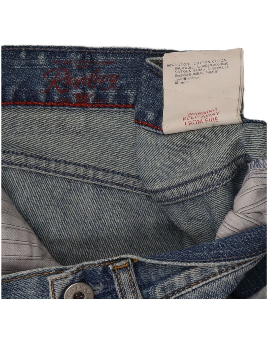 Replay ženske ravne traperice s oštećenjem W28 L29, plavi pamuk