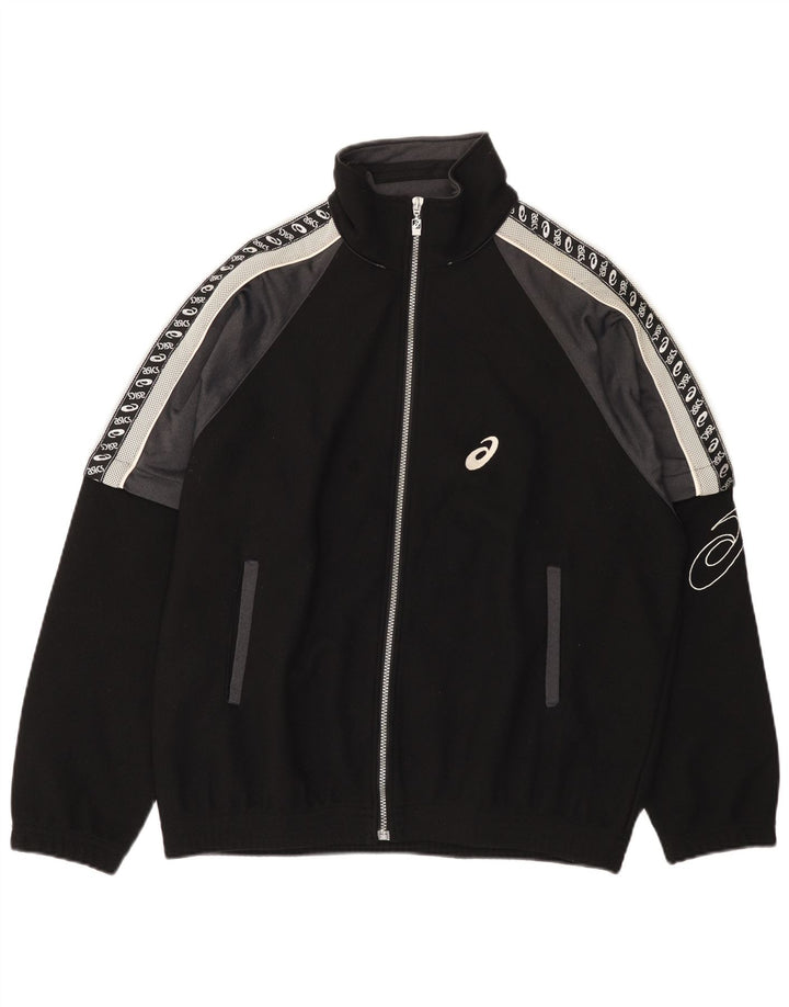 Asics muška trenirka s grafičkim motivima, velika jakna u crnoj boji