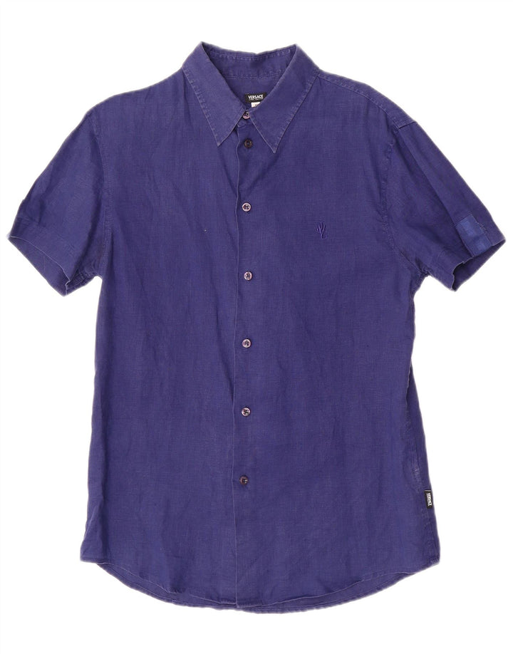 Versace muška košulja kratkih rukava Mala tamnoplava platna