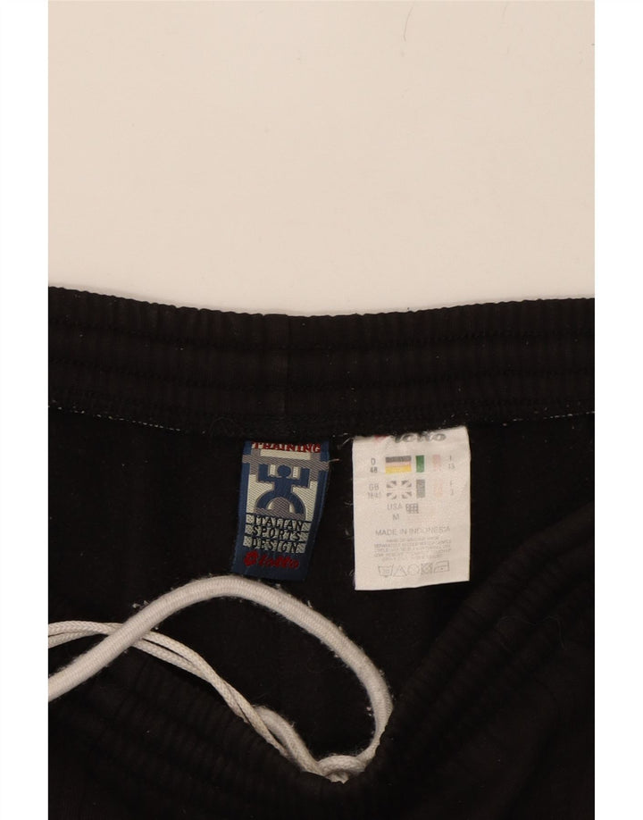LOTTO Mens Graphic Tracksuit Trousers Medium  Black Colourblock Polyester Vintage Lotto and Second-Hand Lotto from Messina Hembry 