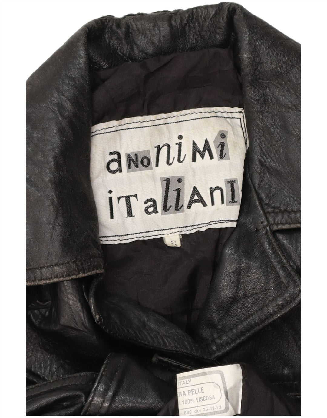 VINTAGE ženska kožna jakna UK 10 Mala crna kožna