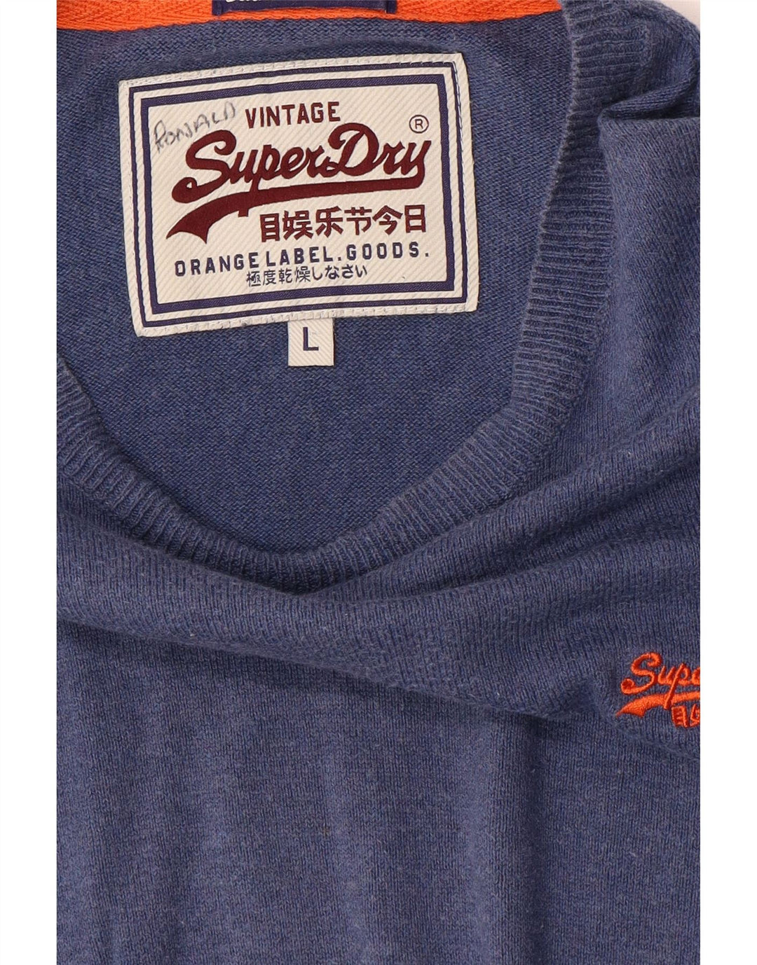 Superdry muški džemper s veznim izrezom, veliki plavi