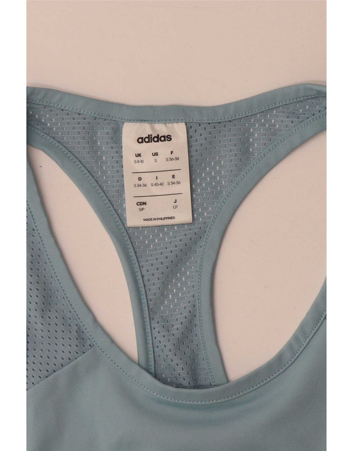 Adidas ženski Climalite grafički prsluk UK 8/10 Mali plavi poliester