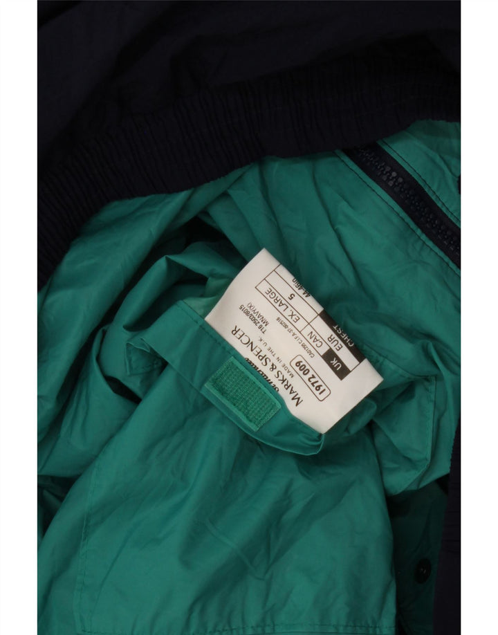 Marks & Spencer muška bomber jakna UK 42 XL tamnoplavi prugasti najlon