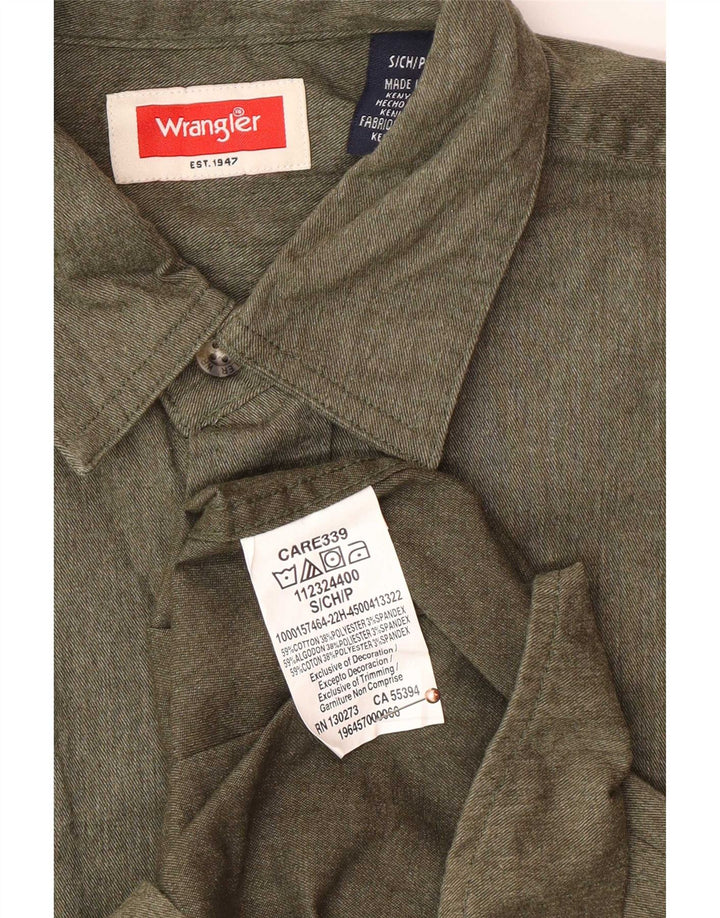 Wrangler muška košulja mala, kaki pamuk