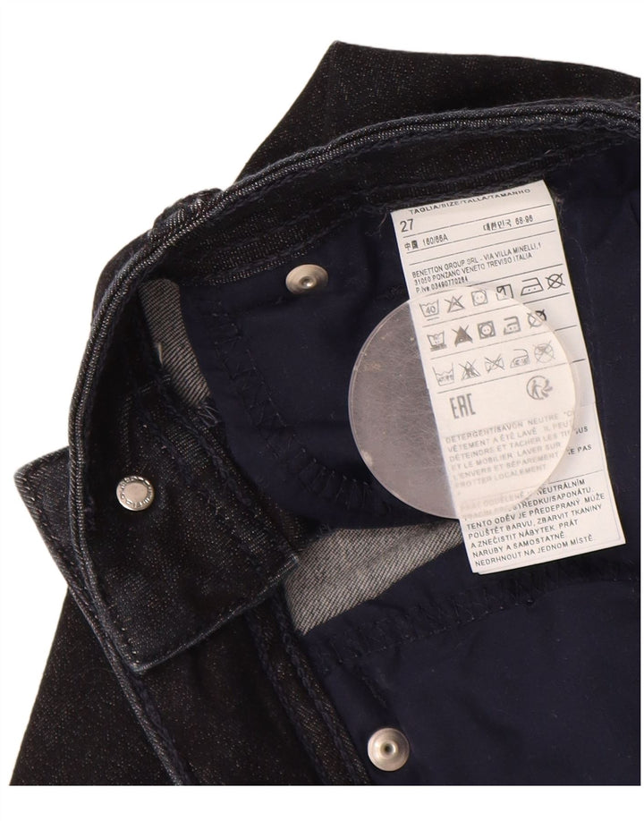 Ženske traperice Benetton Bootcut W27 L30 tamnoplavi pamuk