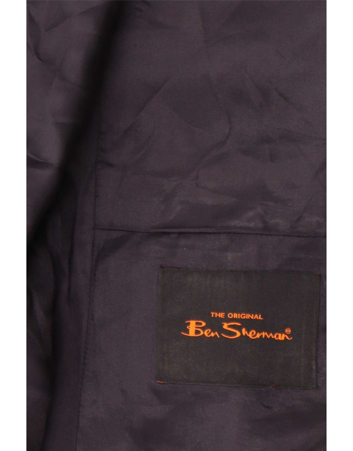 Ben Sherman muški prsluk mali plavi vuneni blokovi