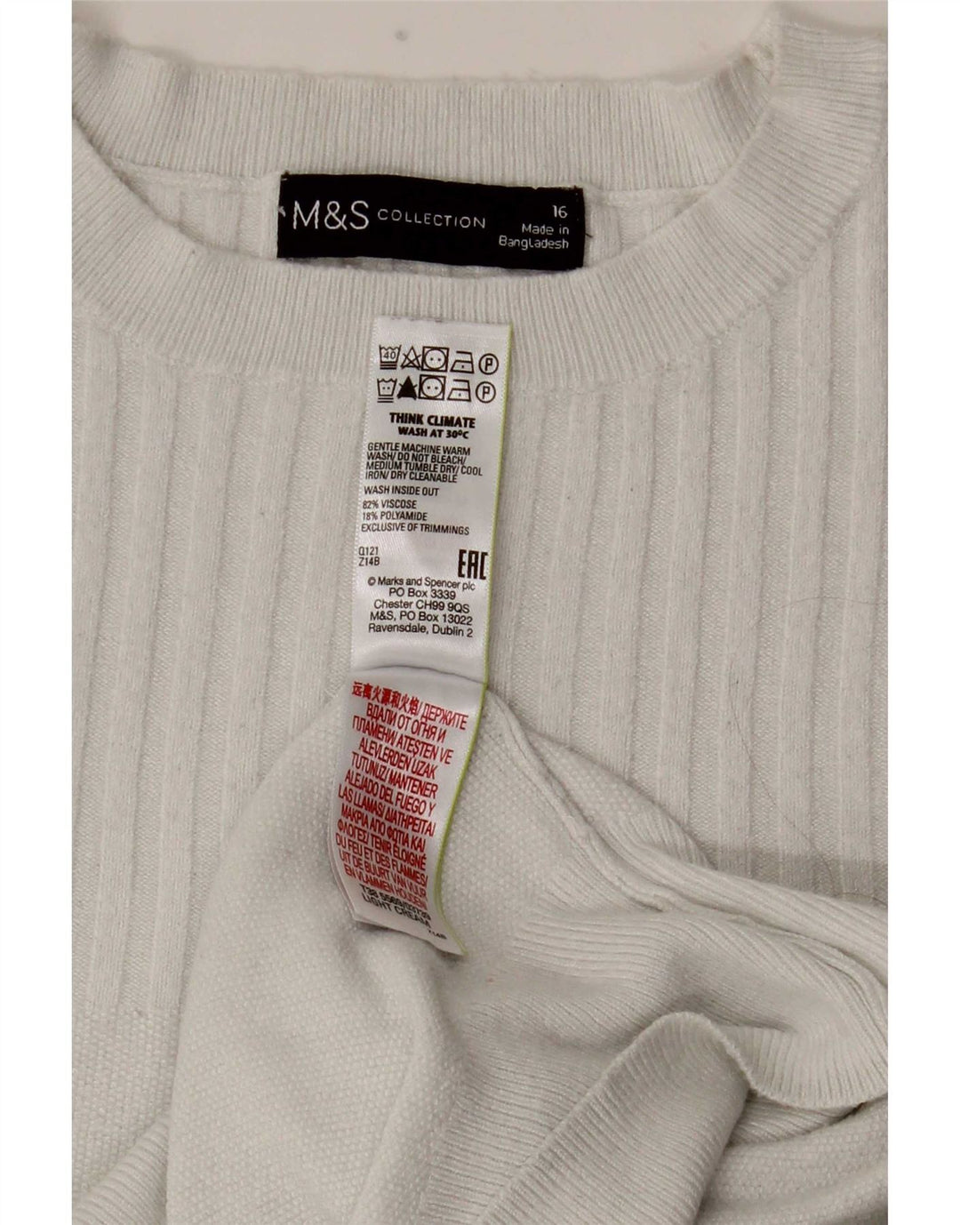 Marks & Spencer Top ženska bluza UK 16 Velika bijela viskoza