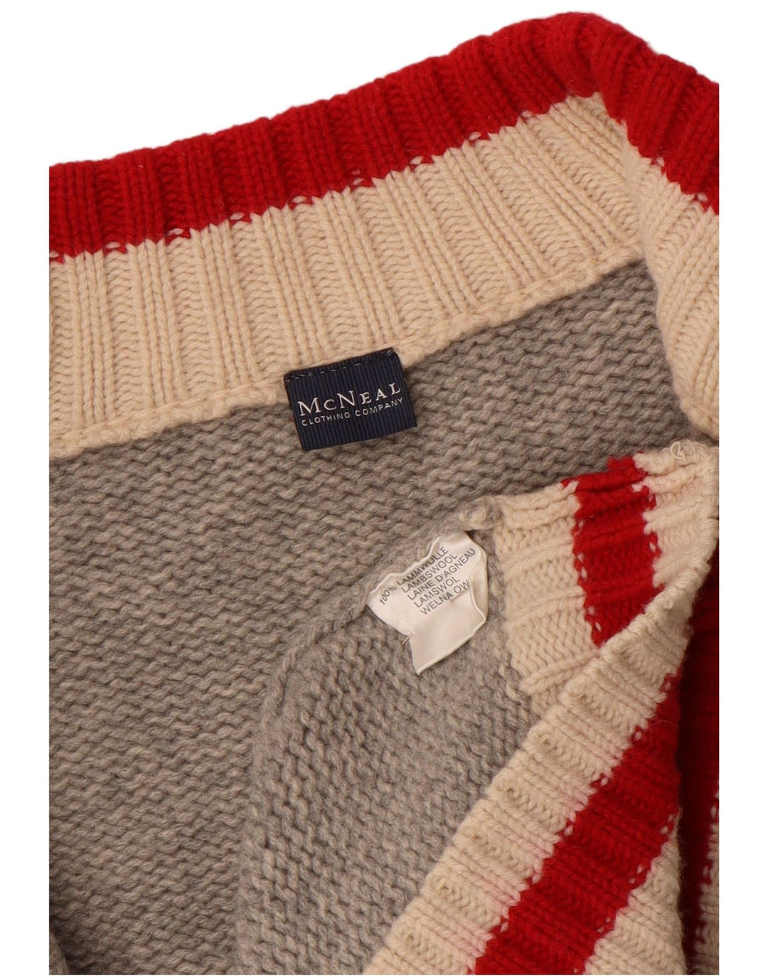 MC NEAL Muški džemper kardigan 2XL siva vunena