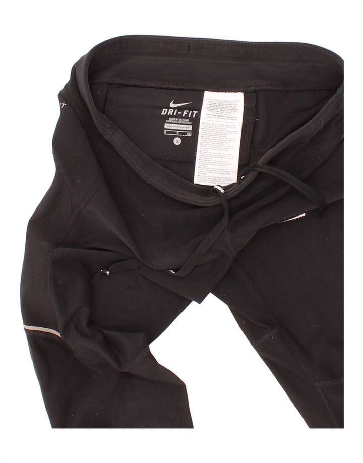 NIKE Womens Dri Fit Capri Tracksuit Trousers UK 10 Small  Black Polyester Vintage Nike and Second-Hand Nike from Messina Hembry 