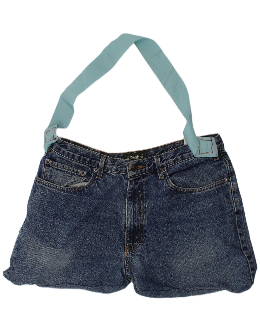 EDDIE BAUER Womens Handmade Denim Shoulder Bag One Size Blue Cotton
