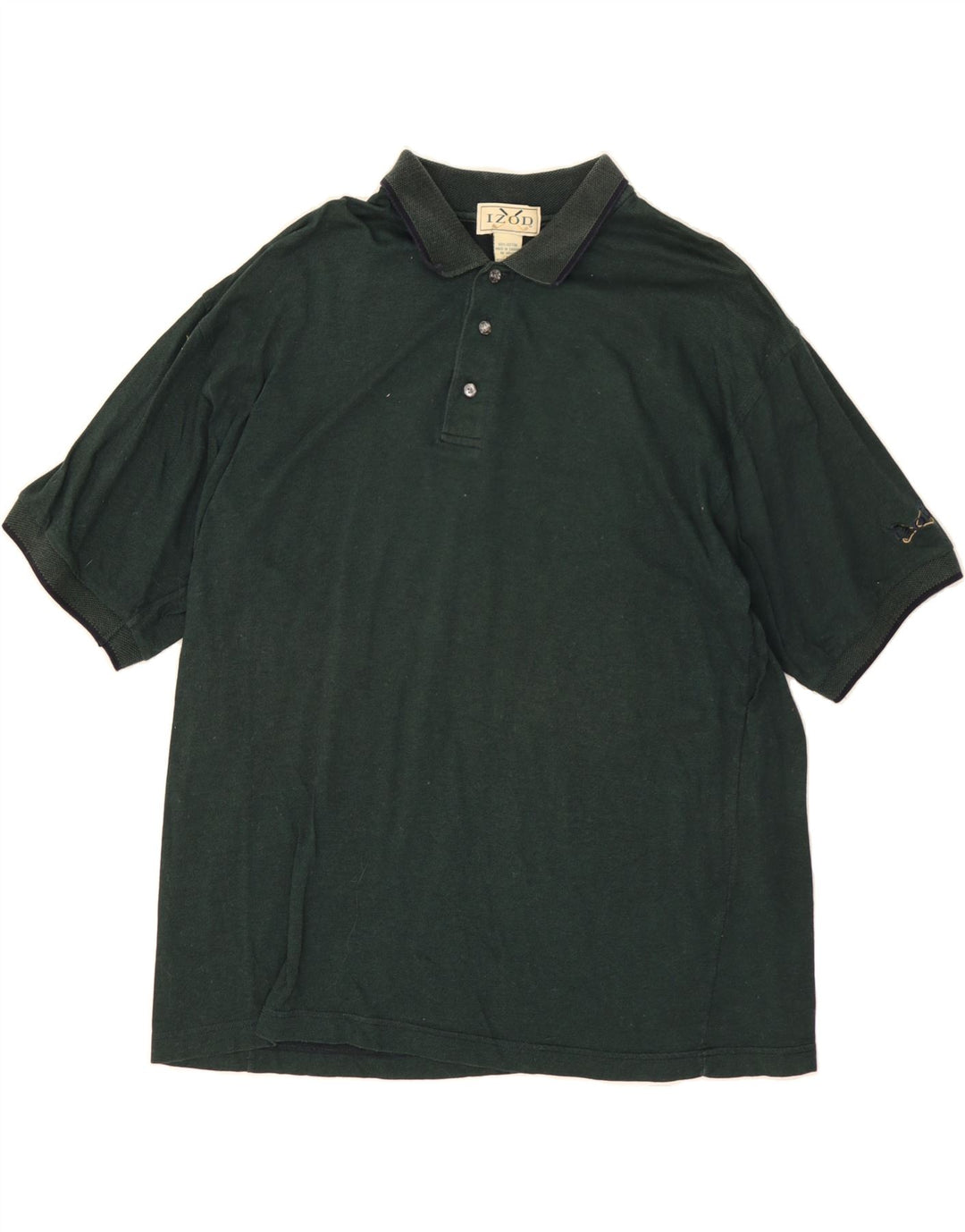 IZOD Mens Polo Shirt Large Green Cotton Vintage Izod and Second-Hand Izod from Messina Hembry 