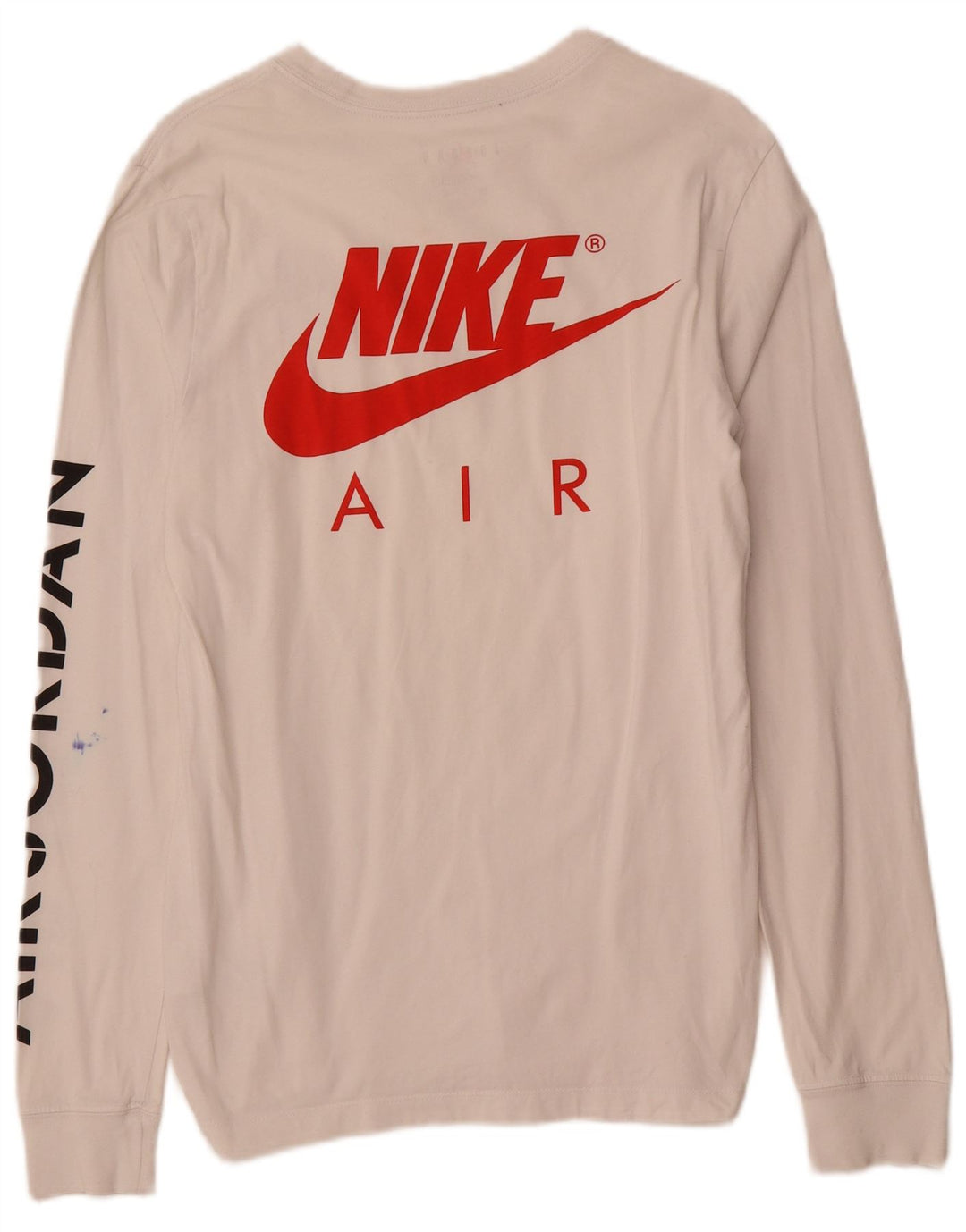 JORDAN Mens Standard Fit Graphic Top Long Sleeve Small White Cotton