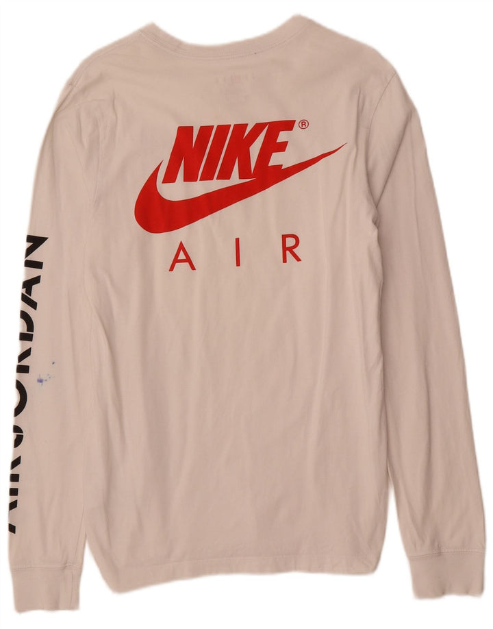 JORDAN Mens Standard Fit Graphic Top Long Sleeve Small White Cotton