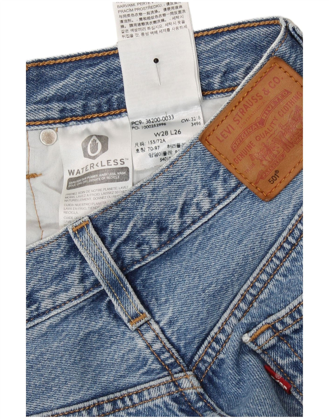 Levi's ženske ravne traperice 501 W28 L26 plavi pamuk