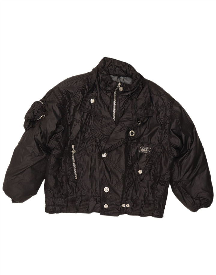 Vintage ženska bomber jakna IT 52 XL crni poliamid