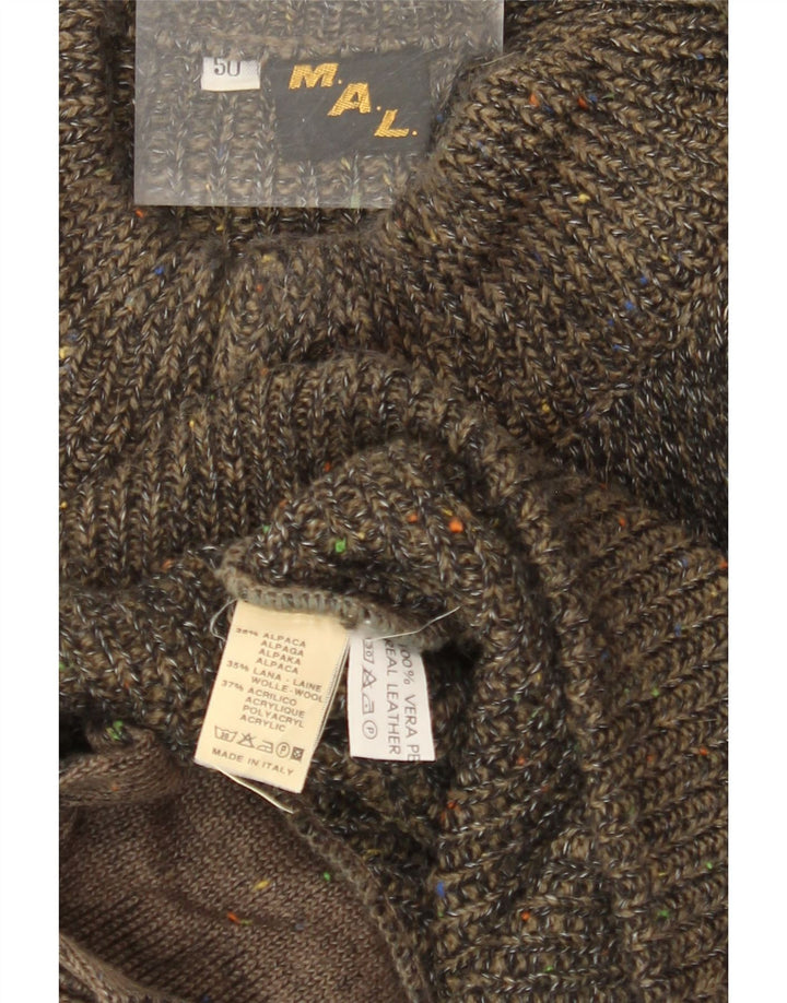 VINTAGE muški pulover slobodnog kroja IT 50 srednje boje kaki s pjegama