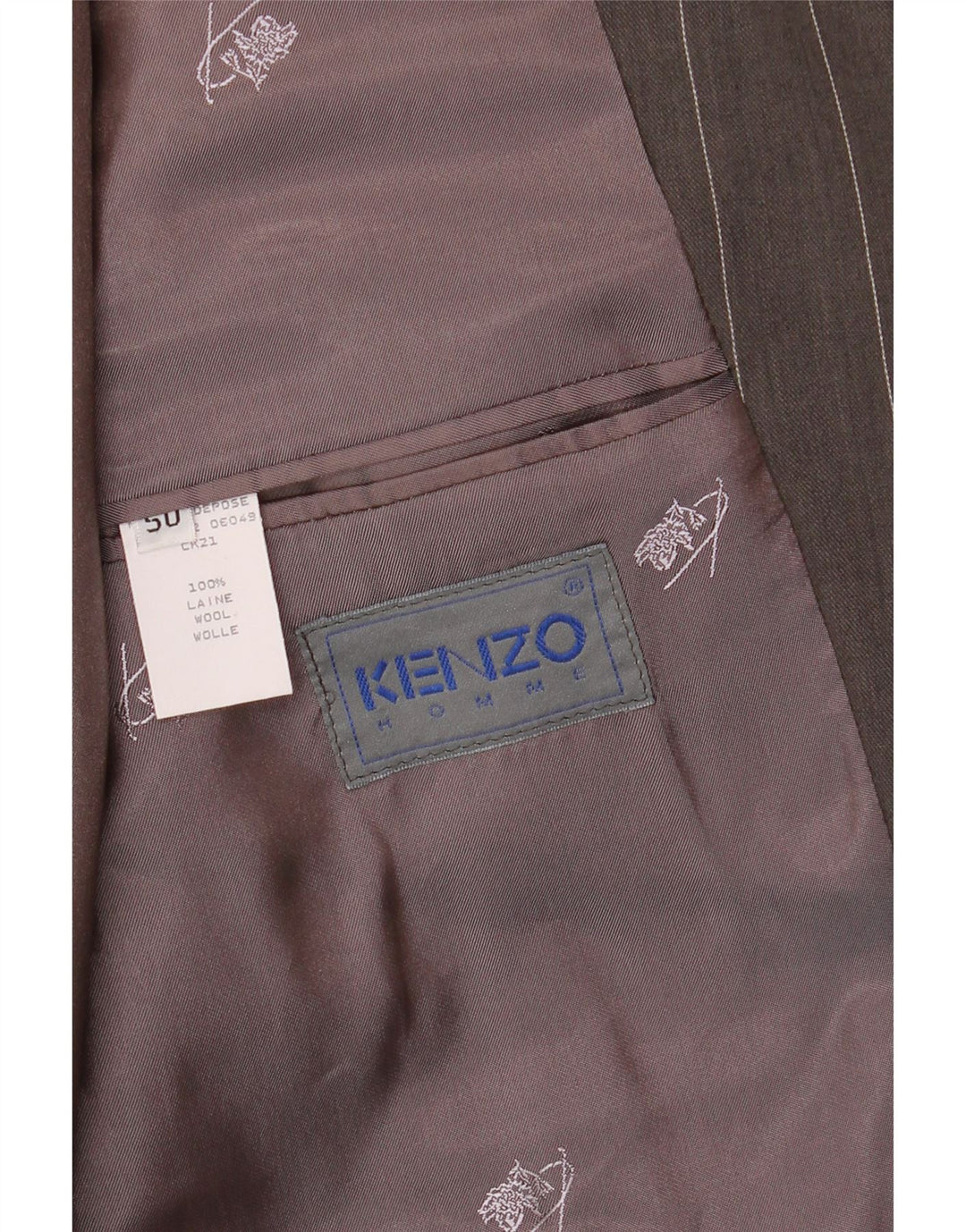 KENZO muška jakna sa 3 gumba IT 50 Large Grey Pinstripe Wool